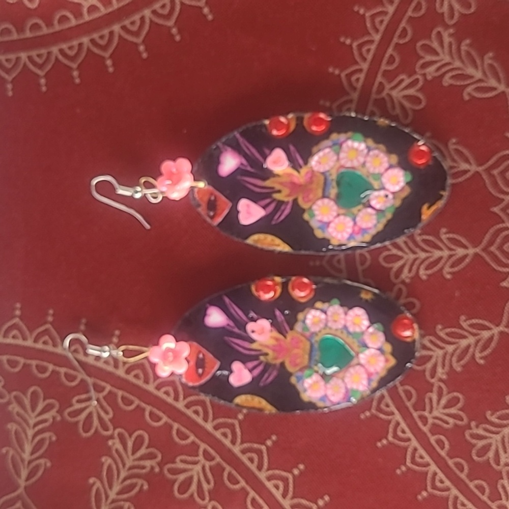 Vibrant Multicolor Heart Earrings